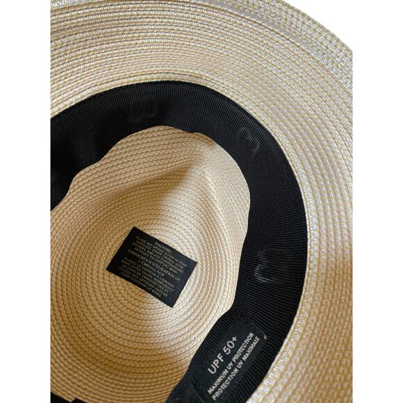 Erica Javits Fedora Straw Hat with Black Band UPF 50+ One Size - Picture 12 of 14